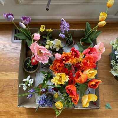 Lot 245 - Planters w/ Faux Floral 