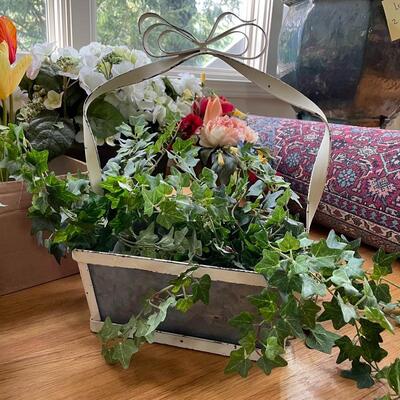 Lot 245 - Planters w/ Faux Floral 