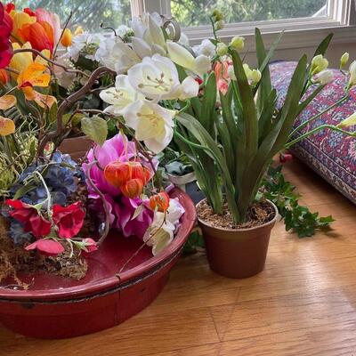 Lot 245 - Planters w/ Faux Floral 