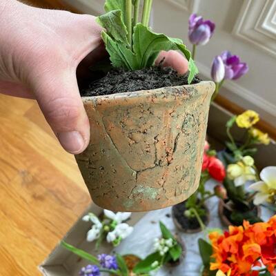 Lot 245 - Planters w/ Faux Floral 