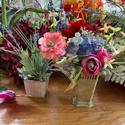 Lot 245 - Planters w/ Faux Floral 