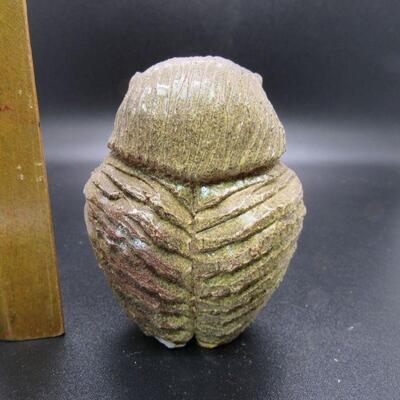 Miniature Clay Owl Figurine 