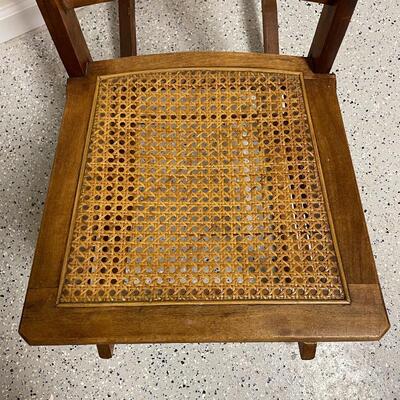 Lot 251 - Small Wooden Rocker w/ Cane Seat & Back