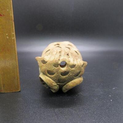 Vintage Miniature Clay Pottery Owl Figurine 