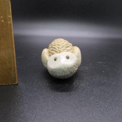 Miniature Carved Stone Owl Figurine
