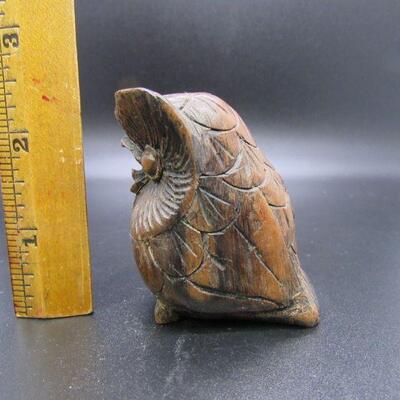 Vintage Carved Wood Owl Figurine Ethiopia