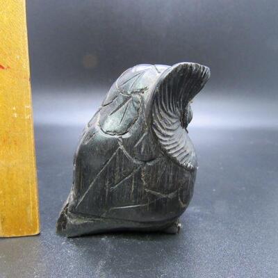 Vintage Carved Wood Owl Figurine Ethiopia
