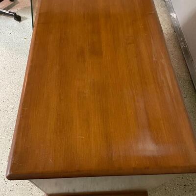 Lot 257 - Wooden Desk w/ Glass Top