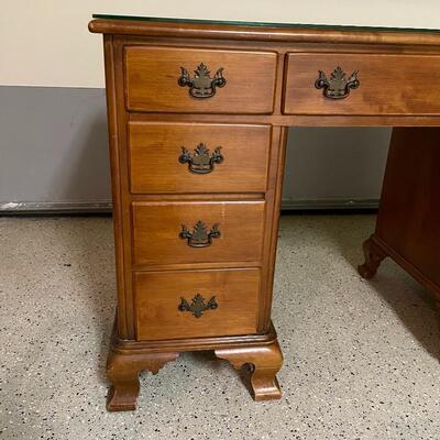 Lot 257 - Wooden Desk w/ Glass Top