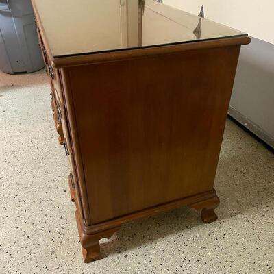 Lot 257 - Wooden Desk w/ Glass Top