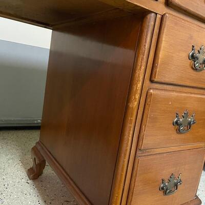 Lot 257 - Wooden Desk w/ Glass Top