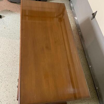 Lot 257 - Wooden Desk w/ Glass Top