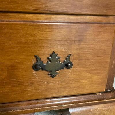 Lot 257 - Wooden Desk w/ Glass Top