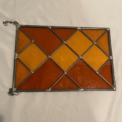 Lot 258 - Gorham Sterling Frame w/ Stain Glass & Pewter Tray