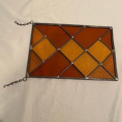 Lot 258 - Gorham Sterling Frame w/ Stain Glass & Pewter Tray