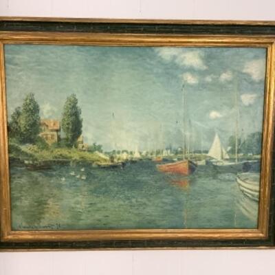 B1036 Reproduction Claude Monet Red Boats at Argenteuil Painting