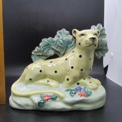 Staffordshire Pearlware Bocage Spotted Leopard Figurine