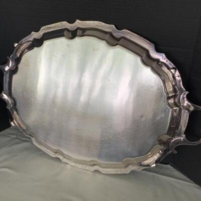 B1038 Large Silver Over Copper Tray