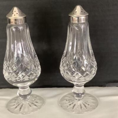 B1040 Waterford Crystal Lismore Footed Salt and Pepper Shakers