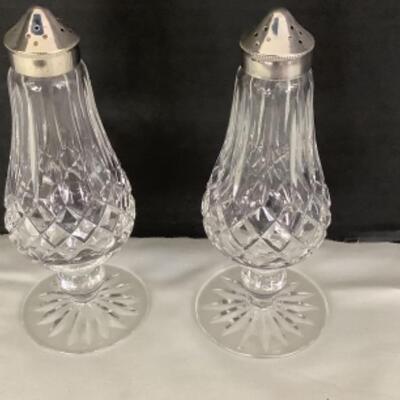B1040 Waterford Crystal Lismore Footed Salt and Pepper Shakers