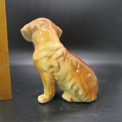 Small Porcelain Tan Dog Puppy Figurine