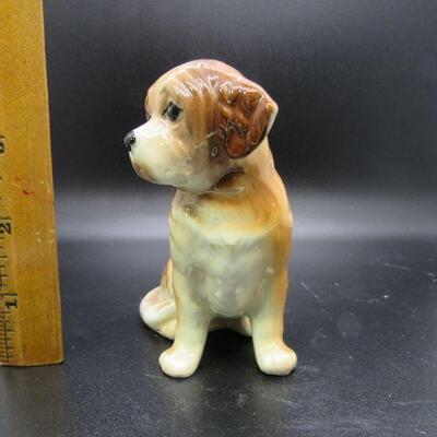 Small Porcelain Tan Dog Puppy Figurine