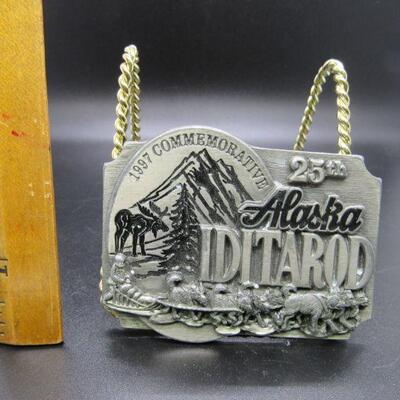 1997 Alaska Iditarod Commemorative Pewter Belt Buckle Limited Edition