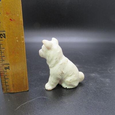 Vintage Miniature White Husky Dog Puppy Figurine Pair