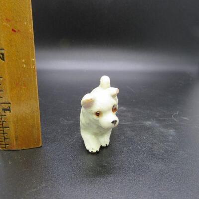 Vintage Miniature White Husky Dog Puppy Figurine Pair