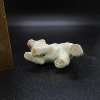 Vintage Miniature White Husky Dog Puppy Figurine Pair