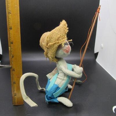 Vintage Annalee Plush Fishing Mouse