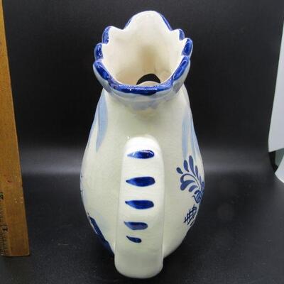 Delft blue & white Rooster Chicken small pitcher or creamer 6