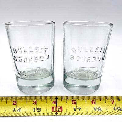 JACK DANIELS AND BULLEIT BOURBON WHISKEY GLASSES SET OF 4