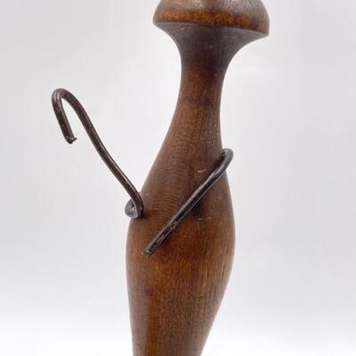 PRIMITIVE-STYLE WOODEN MASHER/PESTLE