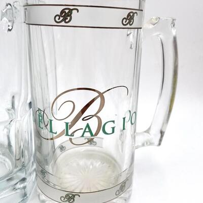 LARGE GLASS BEER MUGS SET OF 5