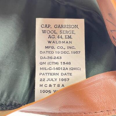 GENUINE U.S. ARMY GARRISON GREEN WOOL CAP SIZE 7 1/4