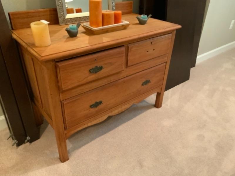 Solid 3 Drawer Wooden Dresser EstateSales org
