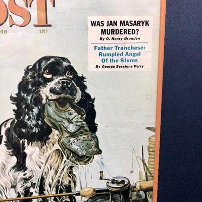 Vintage Spaniel Hunting Dog Post Cover Art