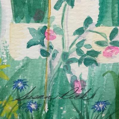 Unframed Springtime Floral Watercolor Painting Signed