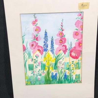 Unframed Springtime Floral Watercolor Painting Signed