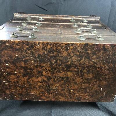 Vintage Multi Drawer Wood Chest Jewelry Box 