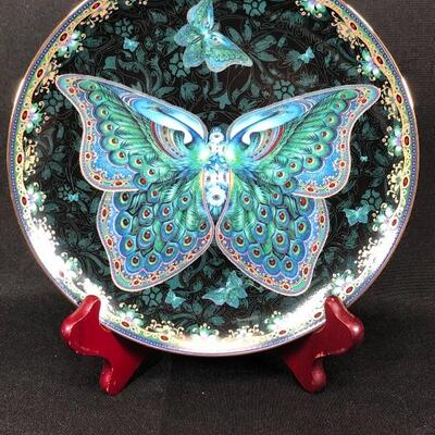 Emerald Elegance from the Enchanted Wings Collection Butterfly Plate