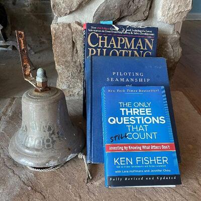 Lot 37 - Vintage Boat Bell and Boating Books