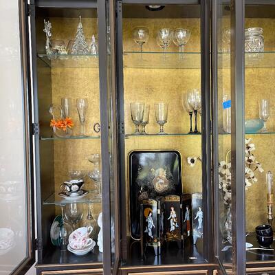 Lot 43 - Drexel Oriental China Cabinet and Contents