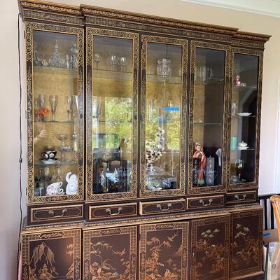 Lot 43 - Drexel Oriental China Cabinet and Contents