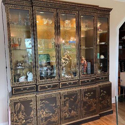 Lot 43 - Drexel Oriental China Cabinet and Contents