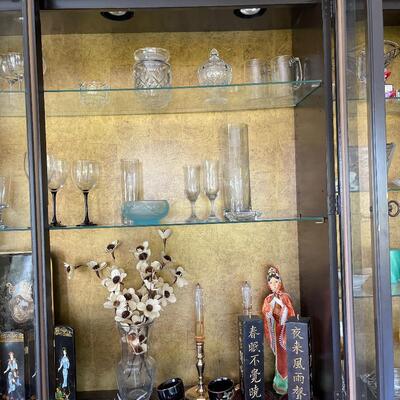 Lot 43 - Drexel Oriental China Cabinet and Contents