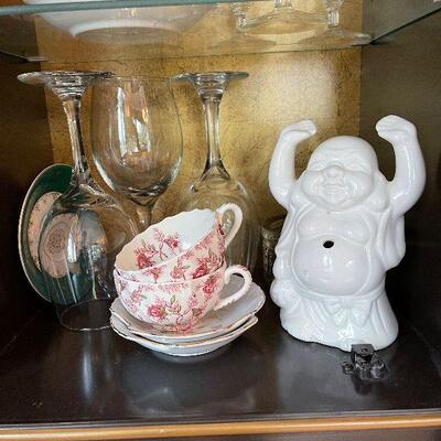 Lot 43 - Drexel Oriental China Cabinet and Contents
