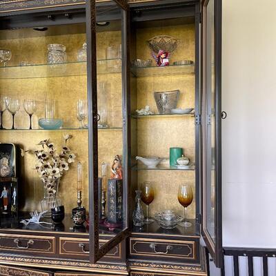 Lot 43 - Drexel Oriental China Cabinet and Contents