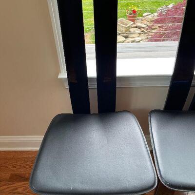 Lot 46 - 4 Black Vinyl and Laquer Dining Chairs